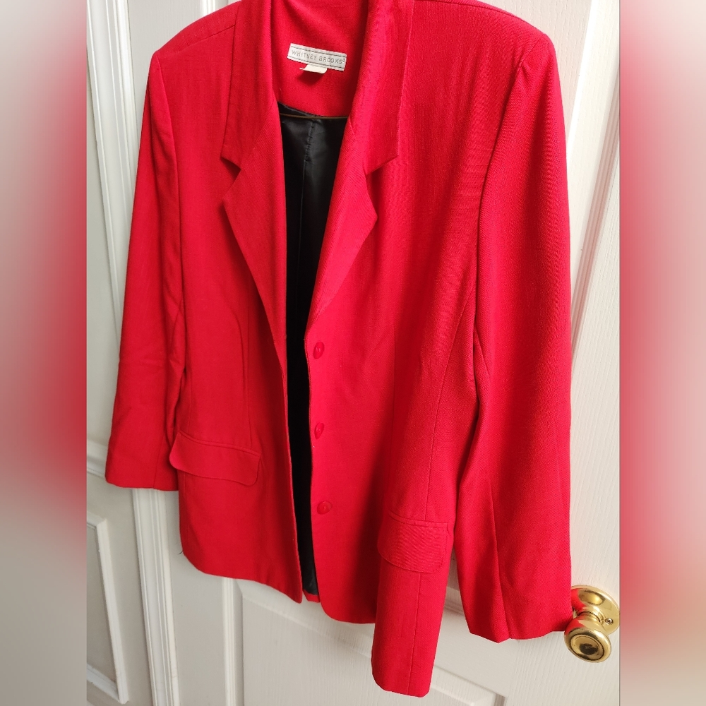 Red lined blazer size 16